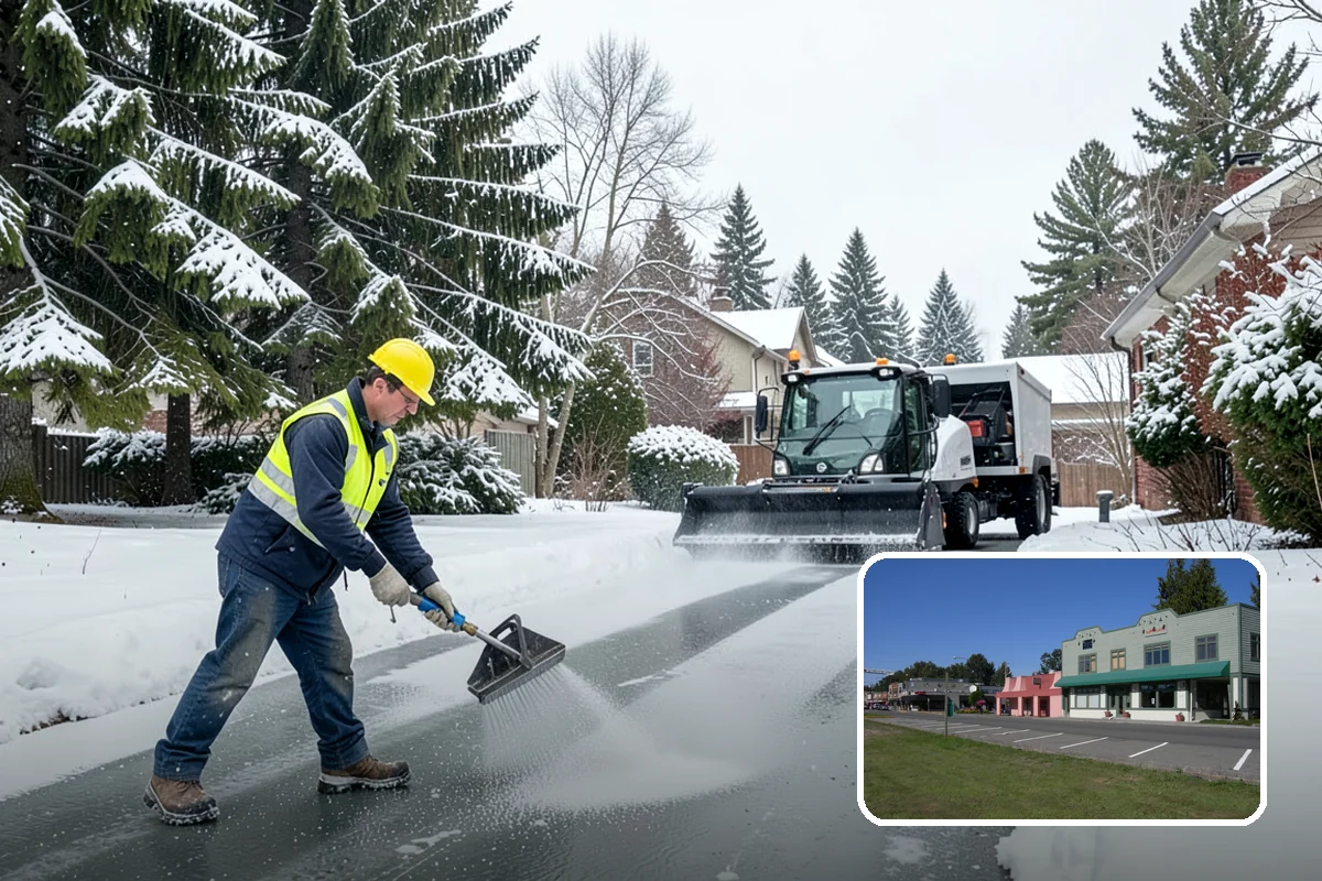 Restaurant Parking Lot Snow Removal in Snoqualmie, King County, WA - Diners can park and reach the door without navigating ice
