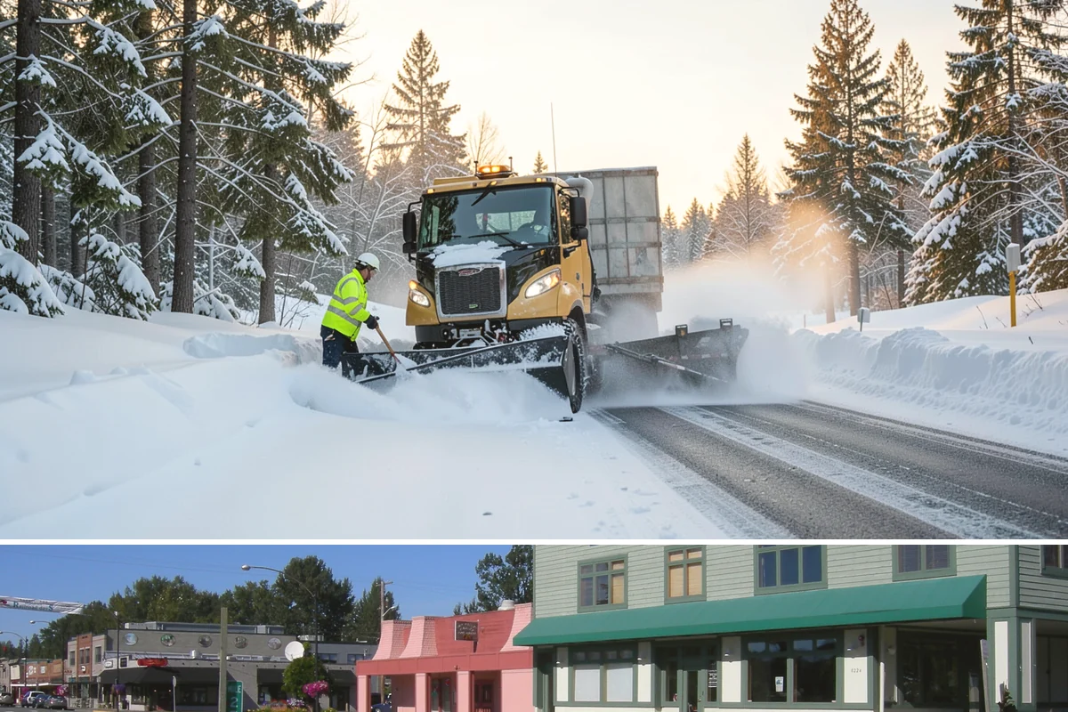 Restaurant Parking Lot Snow Removal in Snoqualmie, King County, WA - Restaurant lots in Western Washington see the most winter demand from December through February, when after-dark freezes follow...