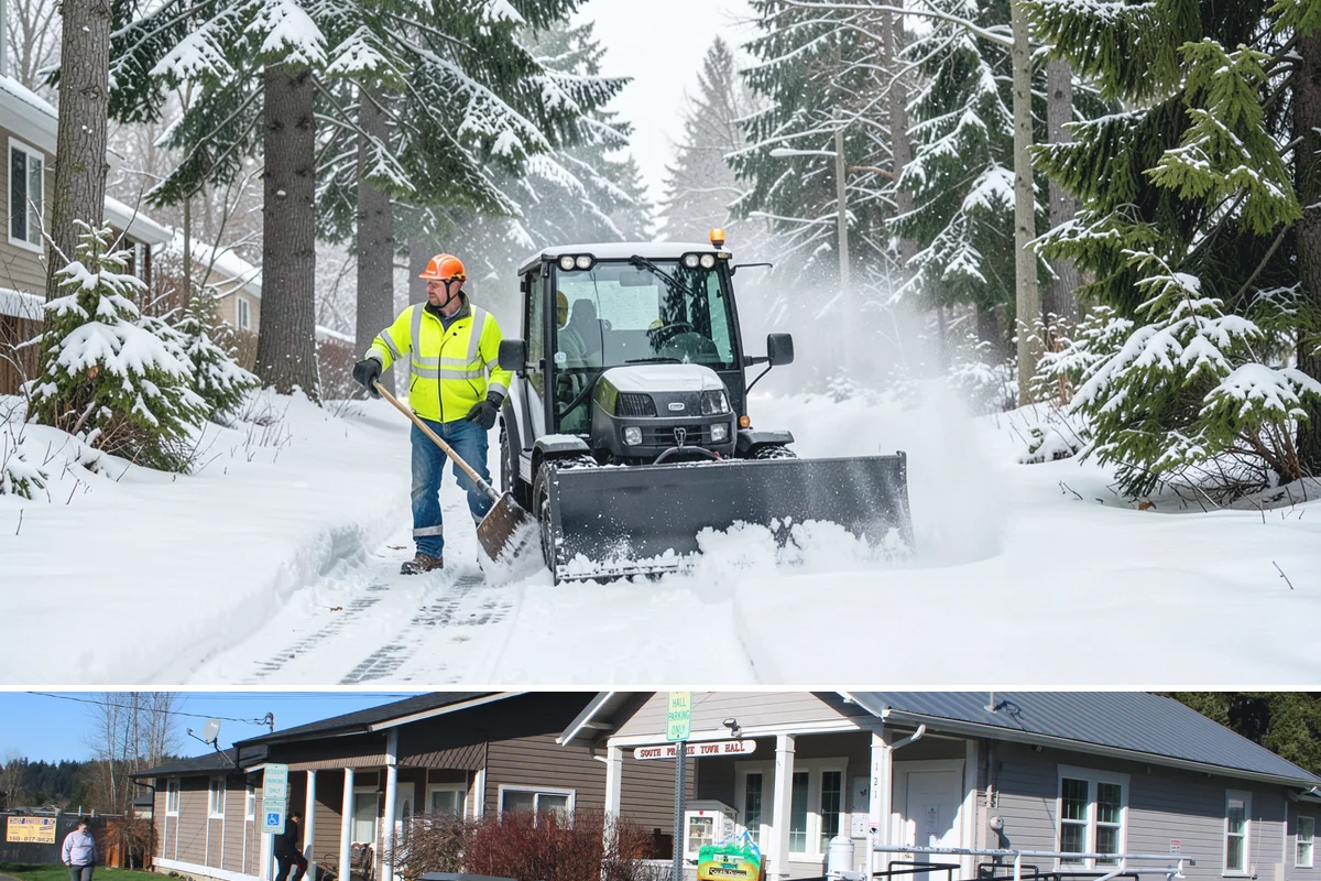 Restaurant Parking Lot Snow Removal in South Prairie, Pierce County, WA - Restaurant lots in Western Washington see the most winter demand from December through February, when after-dark freezes follow...