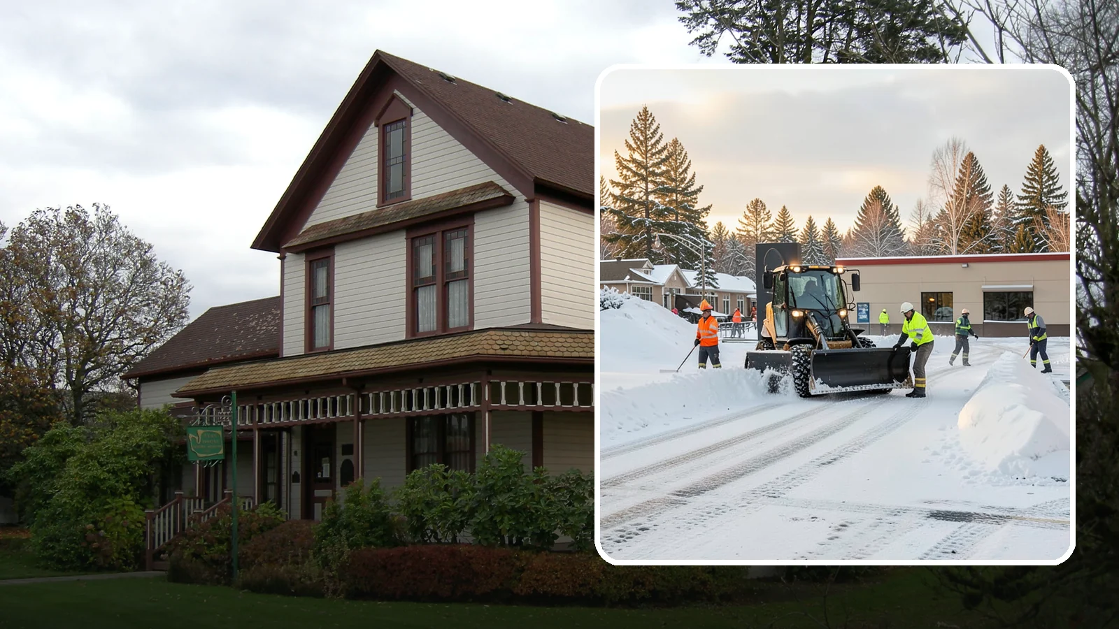 Restaurant Parking Lot Snow Removal in Sumner, Pierce County, WA - We clear restaurant lots ahead of service so Western Washington diners can park and walk in safely during winter.