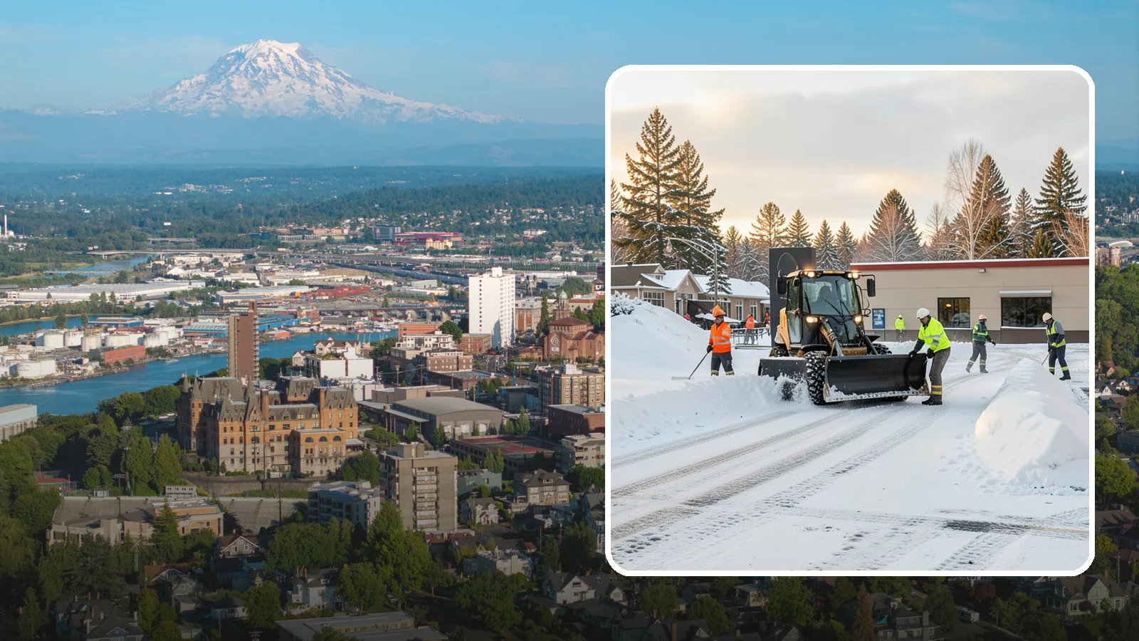 Restaurant Parking Lot Snow Removal in Tacoma, Pierce County, WA - We clear restaurant lots ahead of service so Western Washington diners can park and walk in safely during winter.