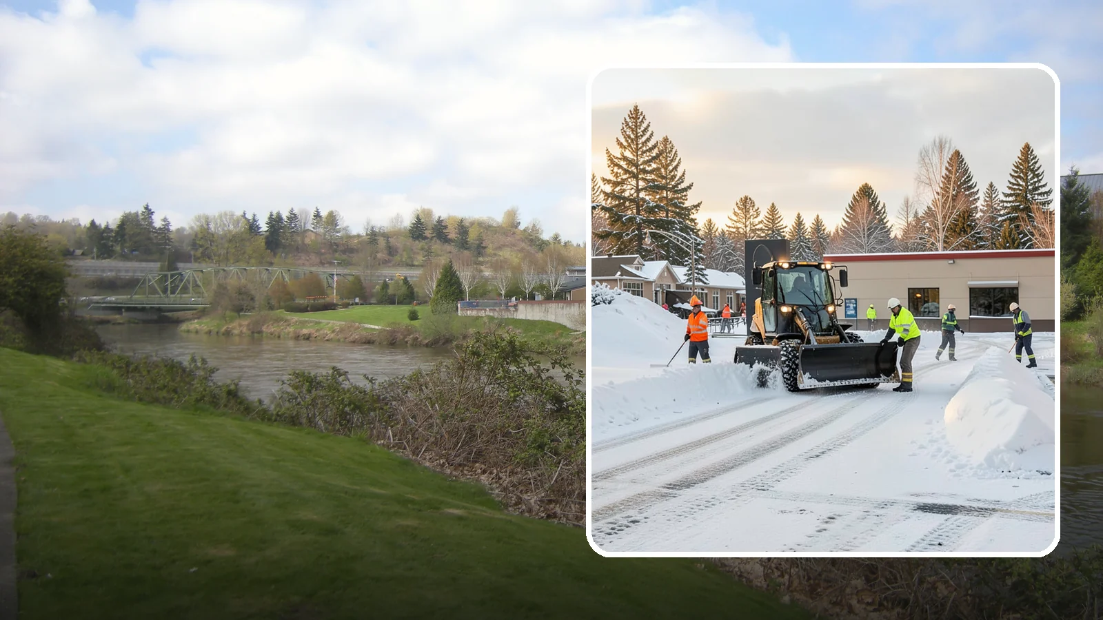 Restaurant Parking Lot Snow Removal in Tukwila, King County, WA - We clear restaurant lots ahead of service so Western Washington diners can park and walk in safely during winter.