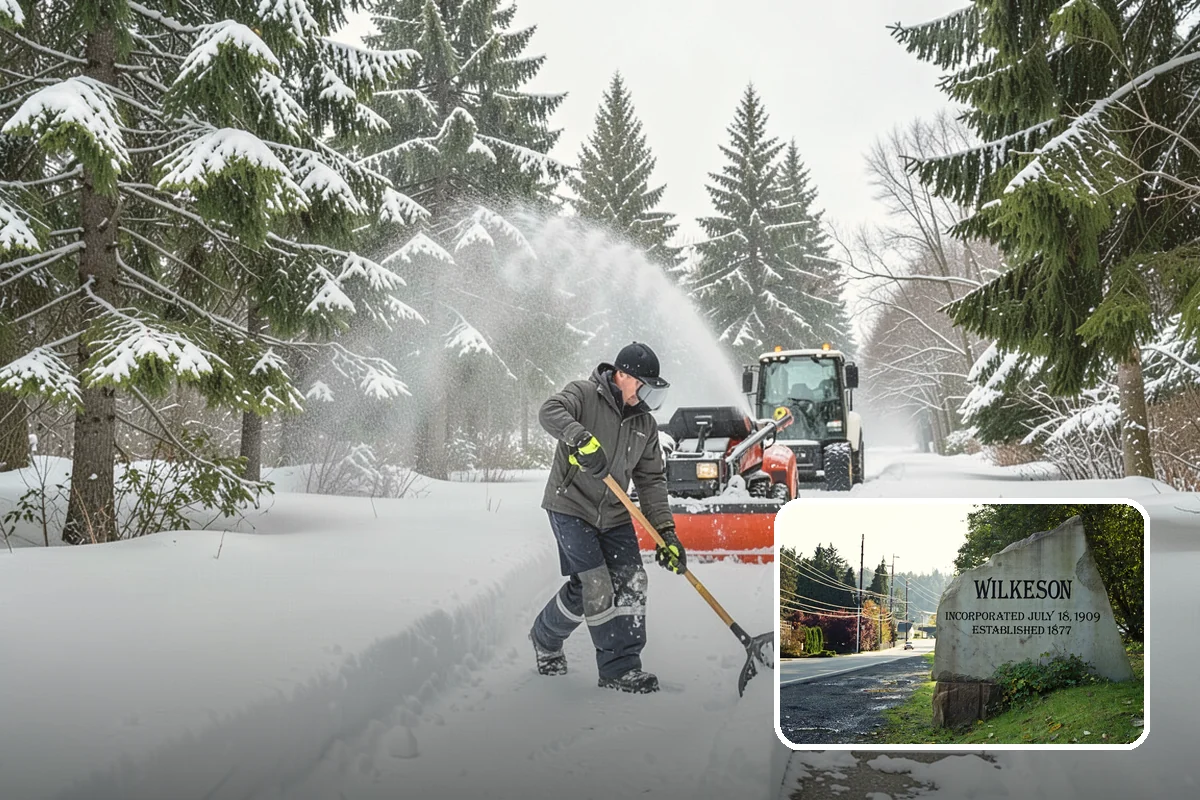 Restaurant Parking Lot Snow Removal in Wilkeson, Pierce County, WA - Diners can park and reach the door without navigating ice