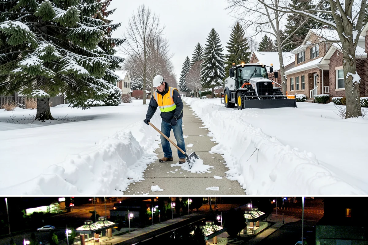 Restaurant Sidewalk Clearing in Auburn, King County, WA - Restaurant sidewalk risk peaks from late November through February during evening service, when afternoon melt refreezes at the...