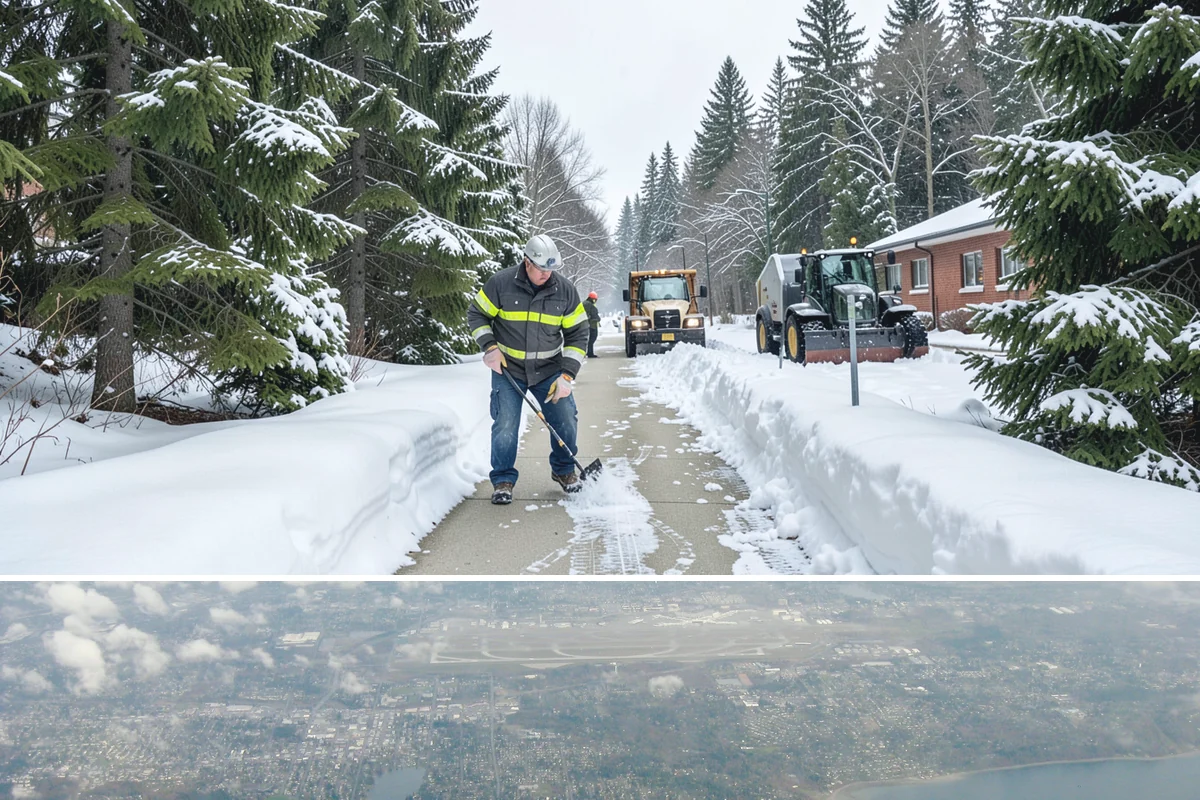 Restaurant Sidewalk Clearing in Burien, King County, WA - Restaurant sidewalk risk peaks from late November through February during evening service, when afternoon melt refreezes at the...