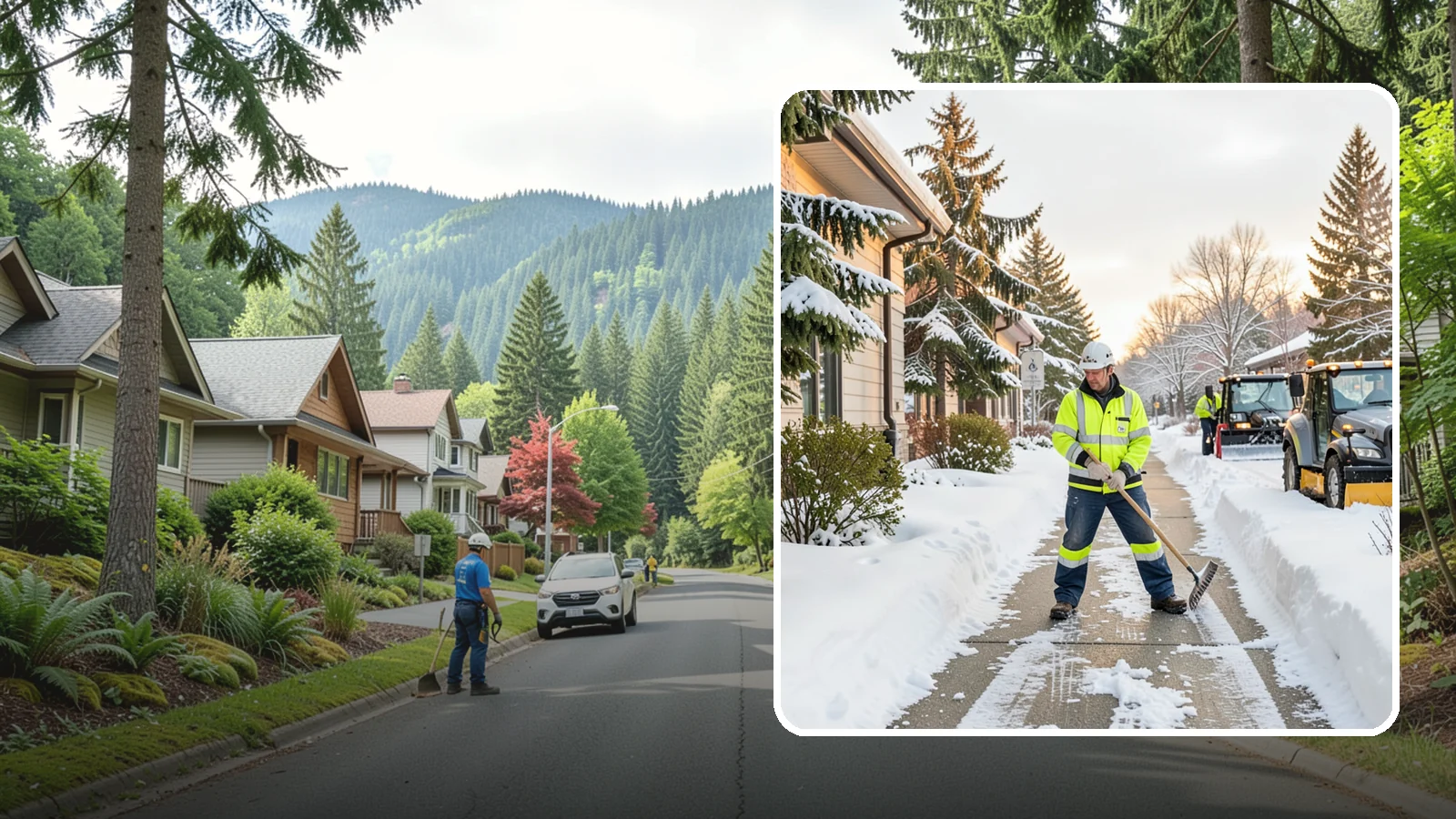 Restaurant Sidewalk Clearing in Darrington, Snohomish County, WA - Patron-entrance sidewalk clearing for Western Washington restaurants, keeping entry walks and waiting areas safe through lunch...