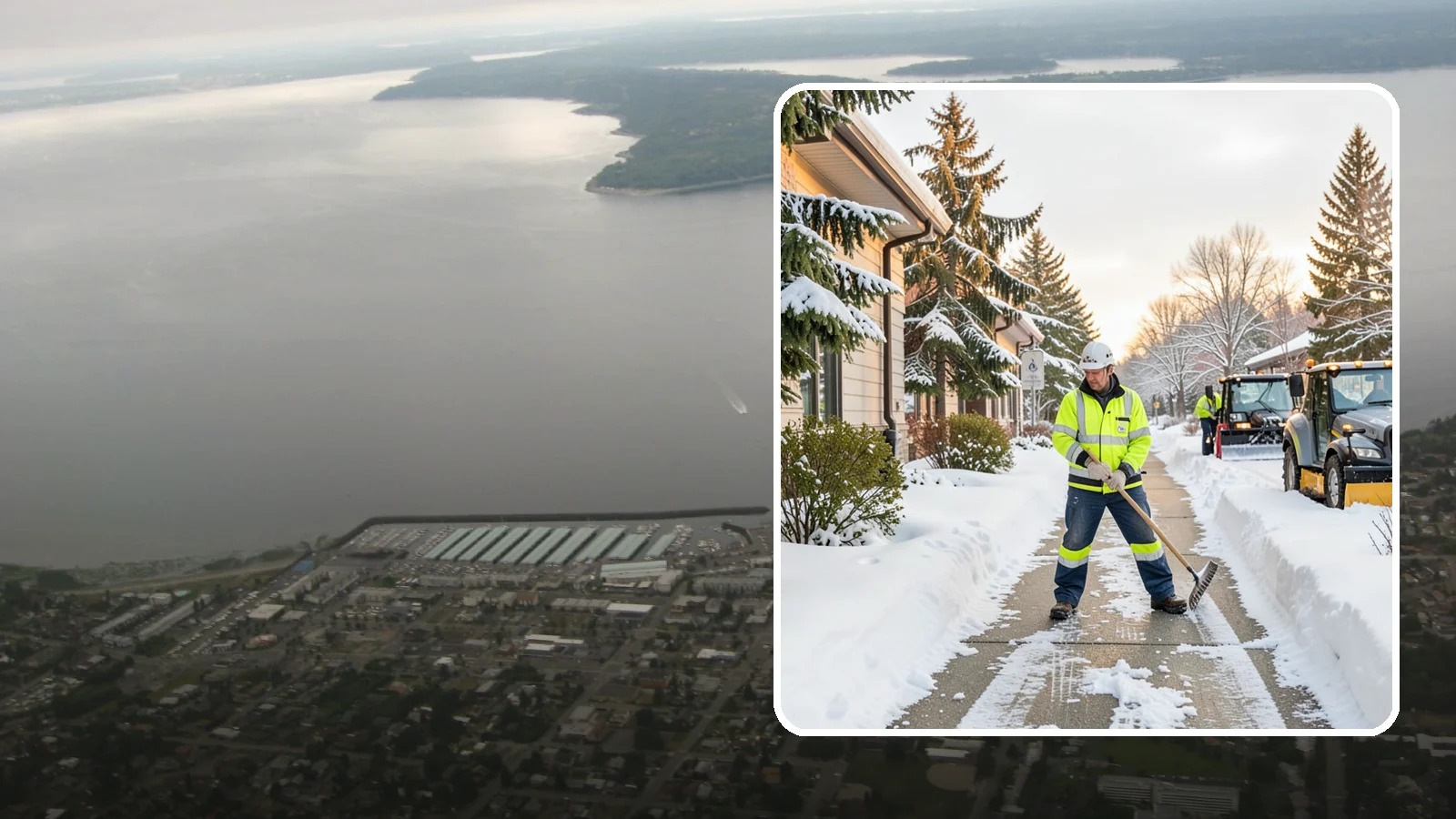 Restaurant Sidewalk Clearing in Des Moines, King County, WA - Patron-entrance sidewalk clearing for Western Washington restaurants, keeping entry walks and waiting areas safe through lunch...