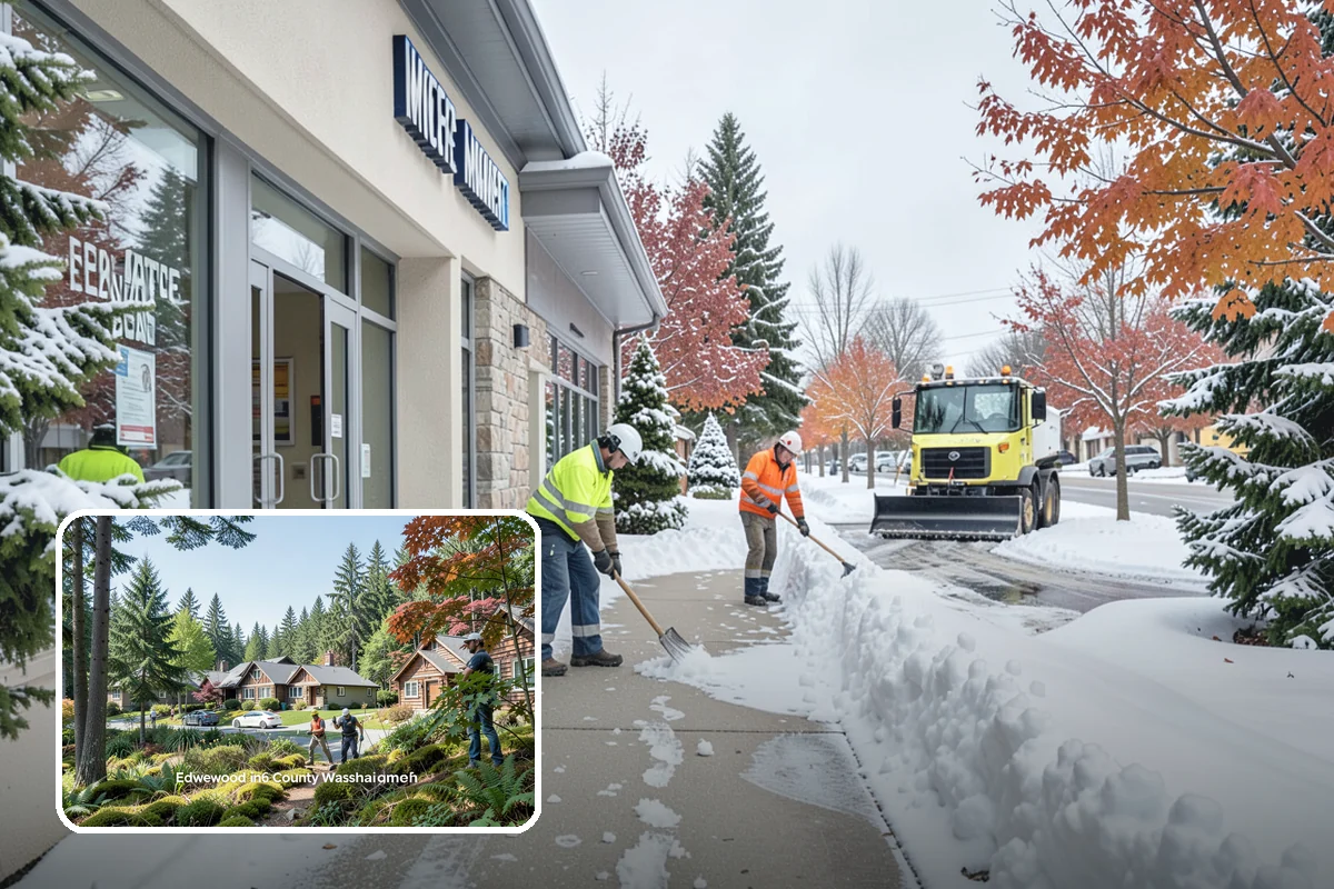 Restaurant Sidewalk Clearing in Edgewood, Pierce County, WA - Entry and waiting areas kept safe through dinner service