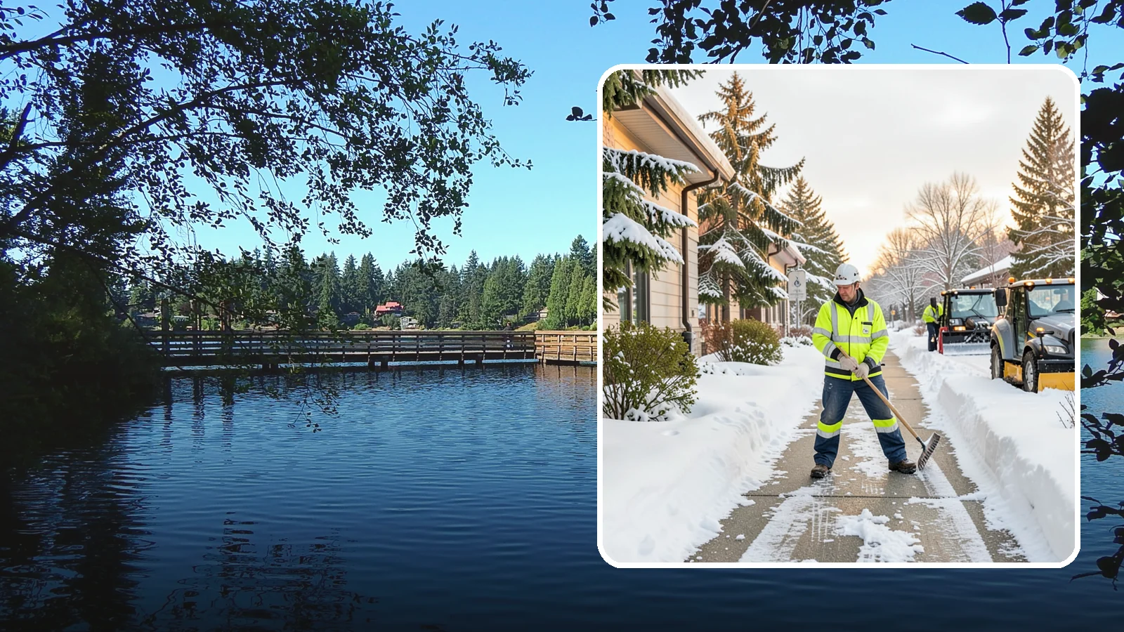 Restaurant Sidewalk Clearing in Federal Way, King County, WA - Patron-entrance sidewalk clearing for Western Washington restaurants, keeping entry walks and waiting areas safe through lunch...