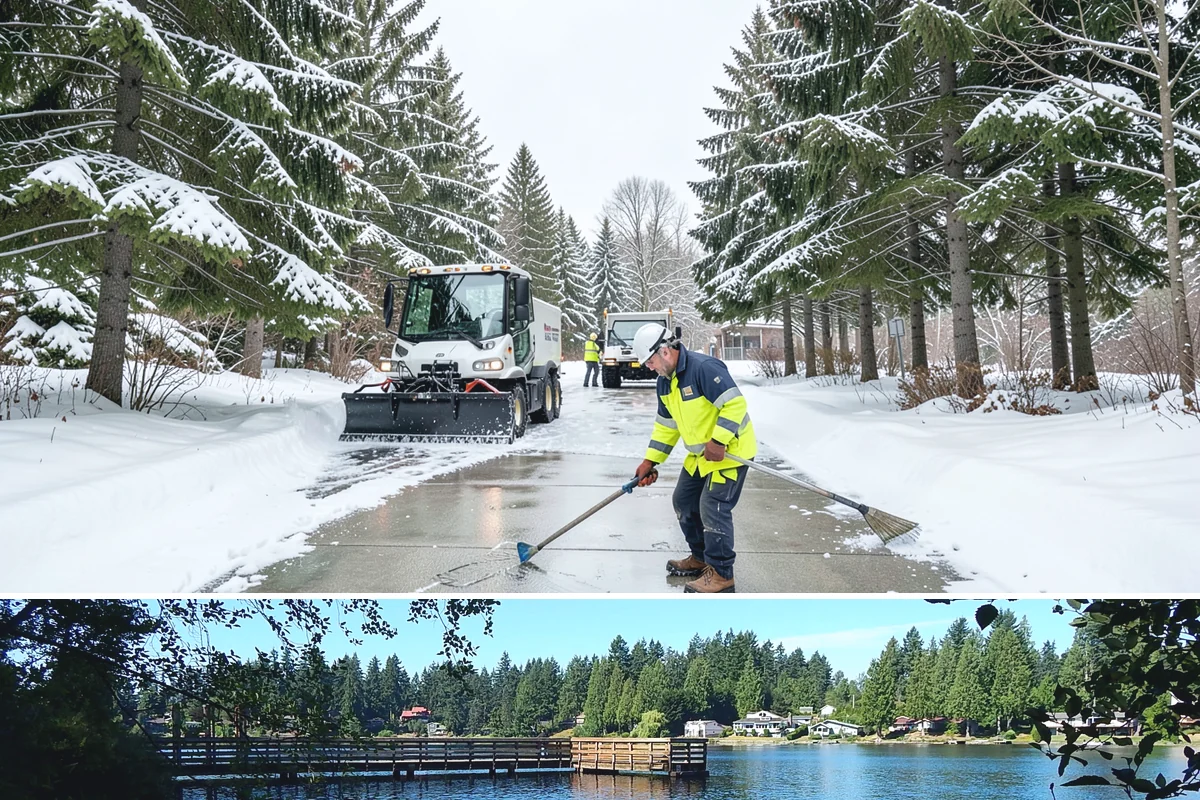 Restaurant Sidewalk Clearing in Federal Way, King County, WA - Restaurant sidewalk risk peaks from late November through February during evening service, when afternoon melt refreezes at the...