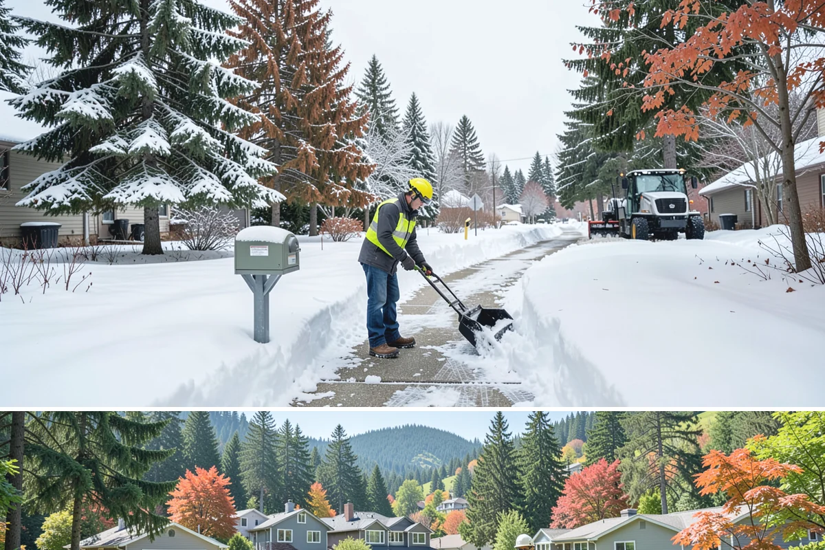 Restaurant Sidewalk Clearing in Fircrest, Pierce County, WA - Restaurant sidewalk risk peaks from late November through February during evening service, when afternoon melt refreezes at the...