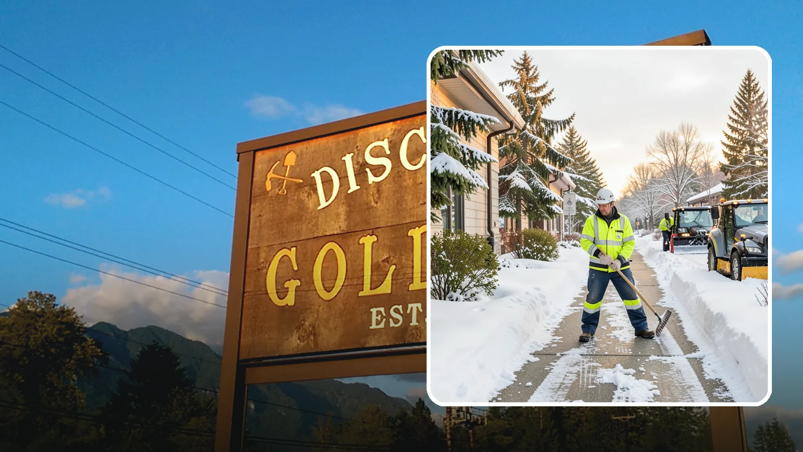 Restaurant Sidewalk Clearing in Gold Bar, Snohomish County, WA - Patron-entrance sidewalk clearing for Western Washington restaurants, keeping entry walks and waiting areas safe through lunch...