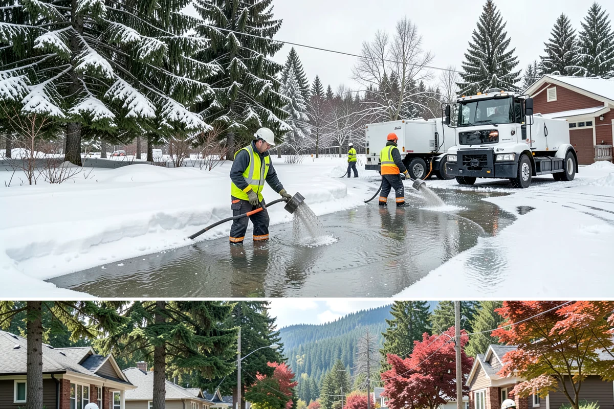 Restaurant Sidewalk Clearing in Hunts Point, King County, WA - Restaurant sidewalk risk peaks from late November through February during evening service, when afternoon melt refreezes at the...