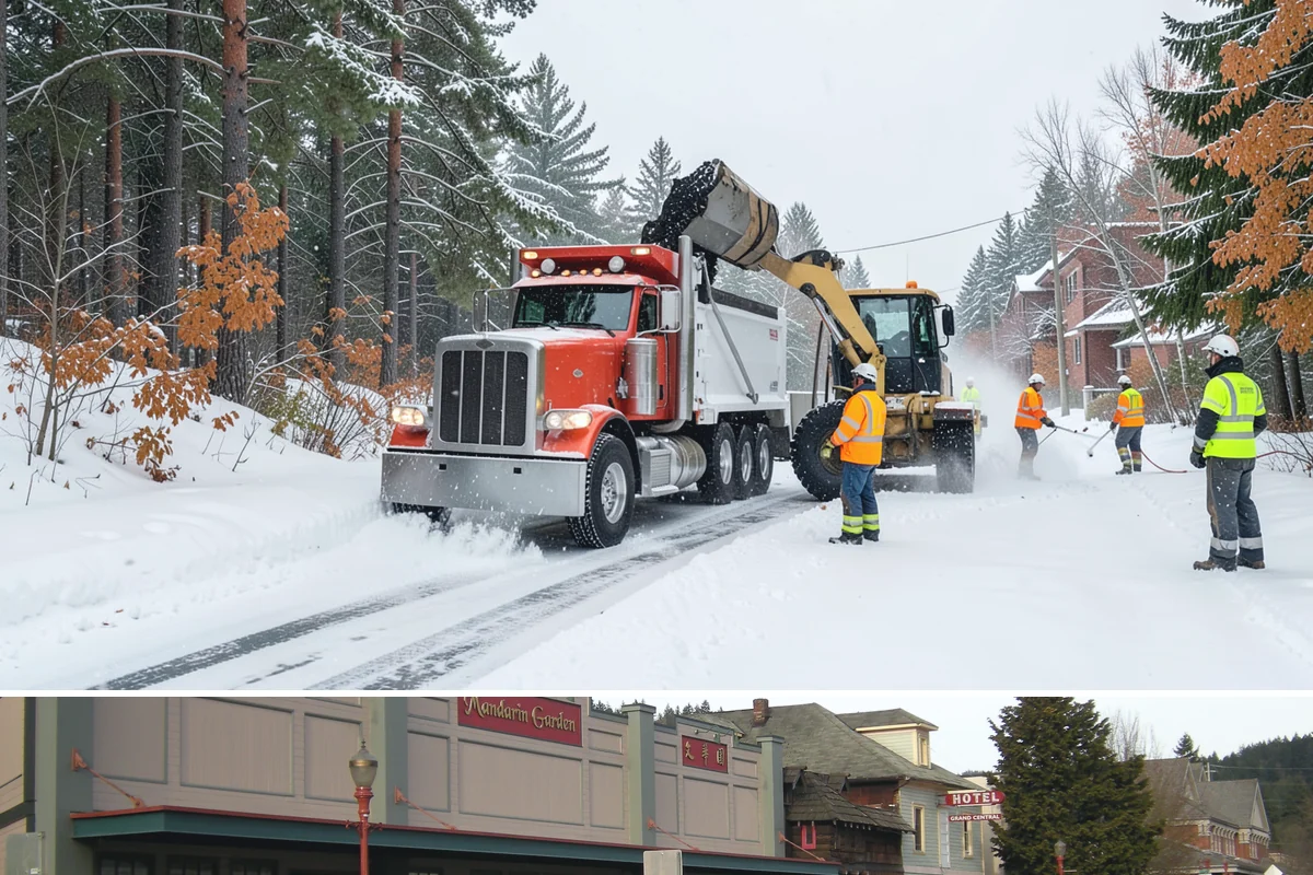 Restaurant Sidewalk Clearing in Issaquah, King County, WA - Restaurant sidewalk risk peaks from late November through February during evening service, when afternoon melt refreezes at the...