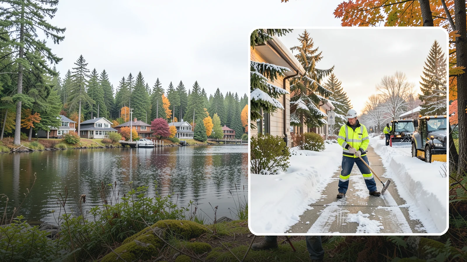 Restaurant Sidewalk Clearing in La Conner, Skagit County, WA - Patron-entrance sidewalk clearing for Western Washington restaurants, keeping entry walks and waiting areas safe through lunch...