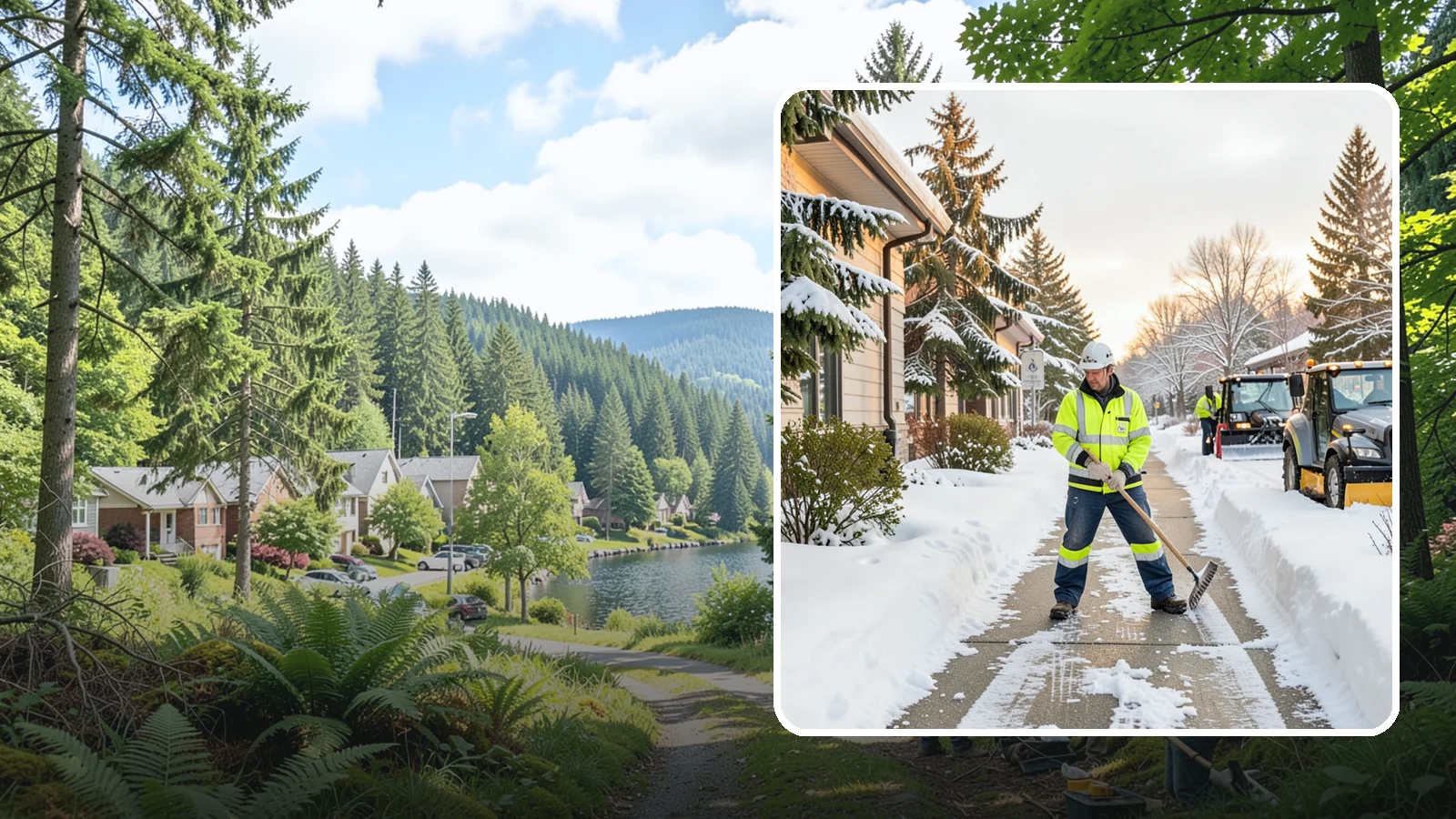 Restaurant Sidewalk Clearing in Lake Forest Park, King County, WA - Patron-entrance sidewalk clearing for Western Washington restaurants, keeping entry walks and waiting areas safe through lunch...