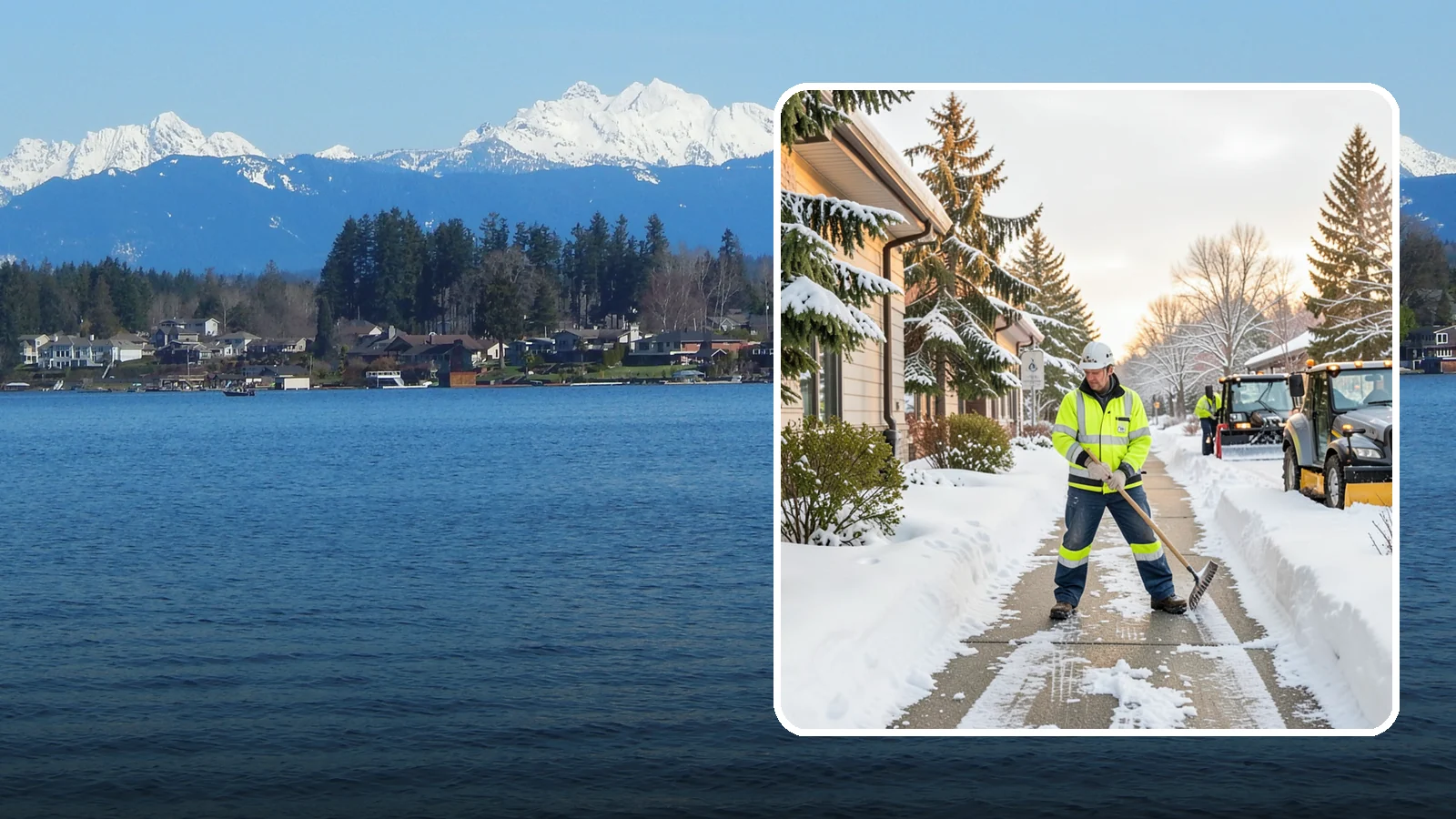 Restaurant Sidewalk Clearing in Lake Stevens, Snohomish County, WA - Patron-entrance sidewalk clearing for Western Washington restaurants, keeping entry walks and waiting areas safe through lunch...