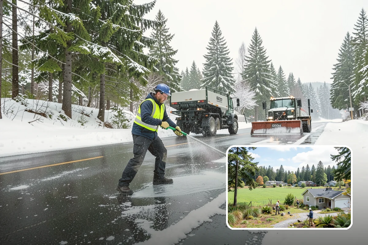 Restaurant Sidewalk Clearing in Lyman, Skagit County, WA - Entry and waiting areas kept safe through dinner service