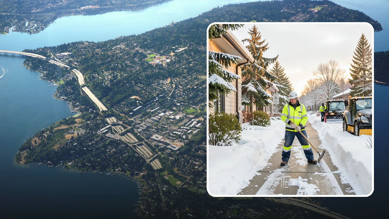 Restaurant Sidewalk Clearing in Mercer Island, King County, WA - Patron-entrance sidewalk clearing for Western Washington restaurants, keeping entry walks and waiting areas safe through lunch...