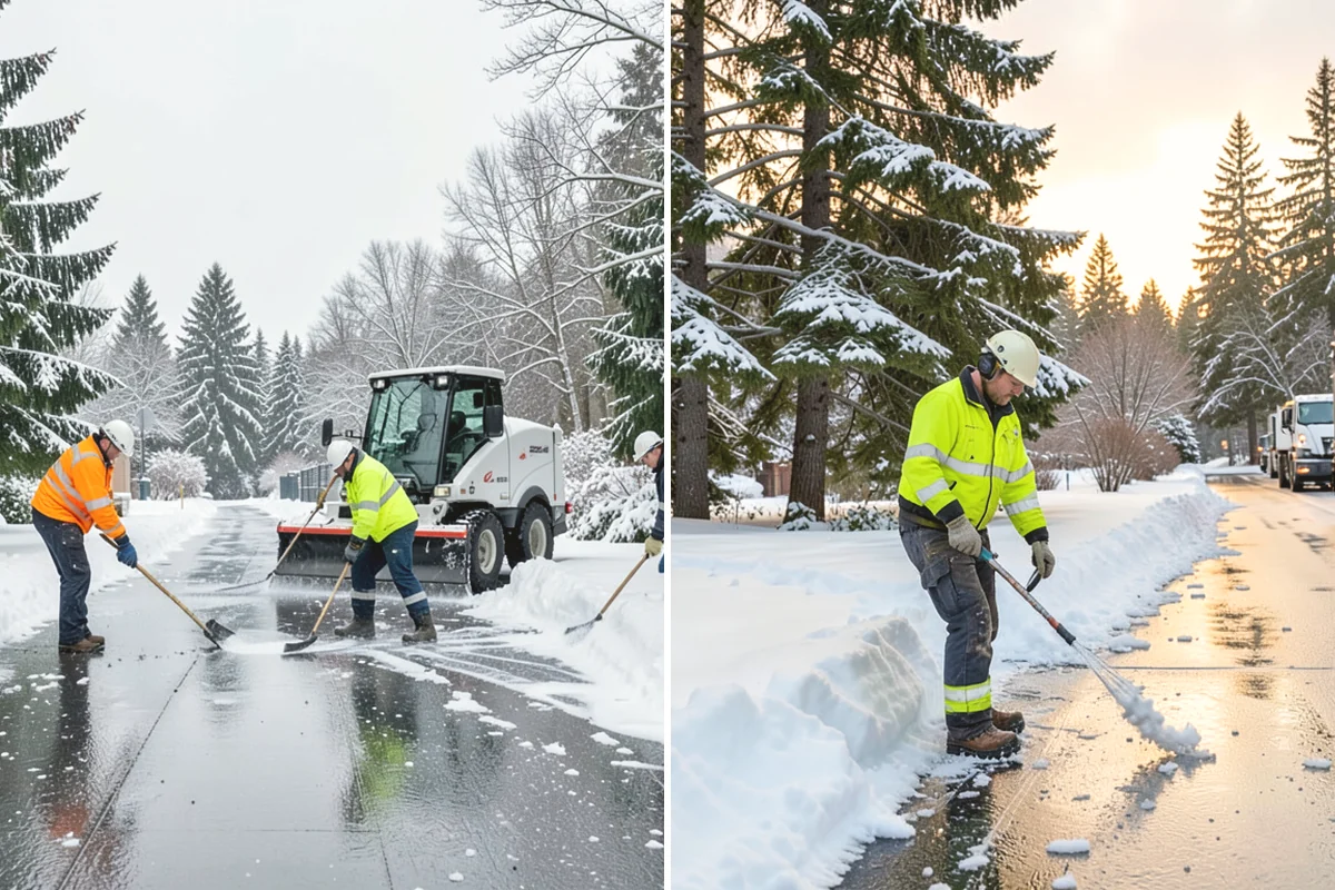 Restaurant Sidewalk Clearing in Mercer Island, King County, WA - Clear the entrance and waiting area before service opens