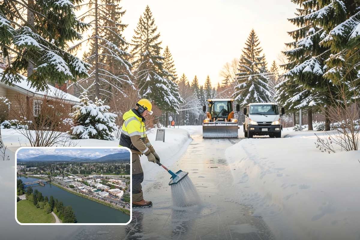 Restaurant Sidewalk Clearing in Mount Vernon, Skagit County, WA - Entry and waiting areas kept safe through dinner service