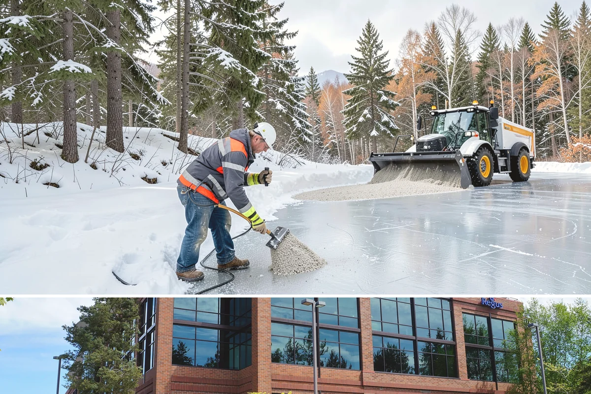 Restaurant Sidewalk Clearing in Mountlake Terrace, Snohomish County, WA - Restaurant sidewalk risk peaks from late November through February during evening service, when afternoon melt refreezes at the...
