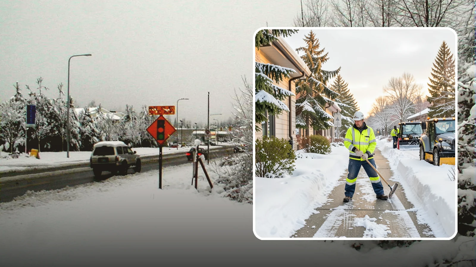 Restaurant Sidewalk Clearing in Newcastle, King County, WA - Patron-entrance sidewalk clearing for Western Washington restaurants, keeping entry walks and waiting areas safe through lunch...