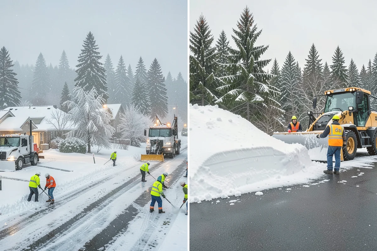 Restaurant Sidewalk Clearing in Newcastle, King County, WA - Clear the entrance and waiting area before service opens