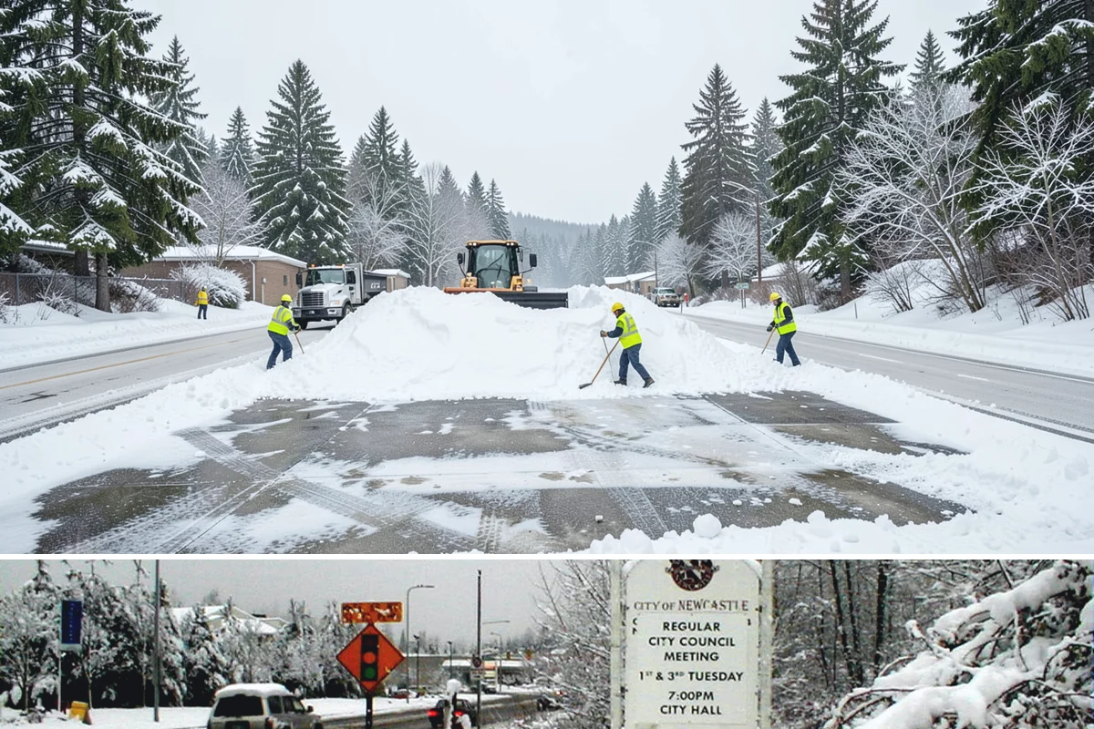 Restaurant Sidewalk Clearing in Newcastle, King County, WA - Restaurant sidewalk risk peaks from late November through February during evening service, when afternoon melt refreezes at the...
