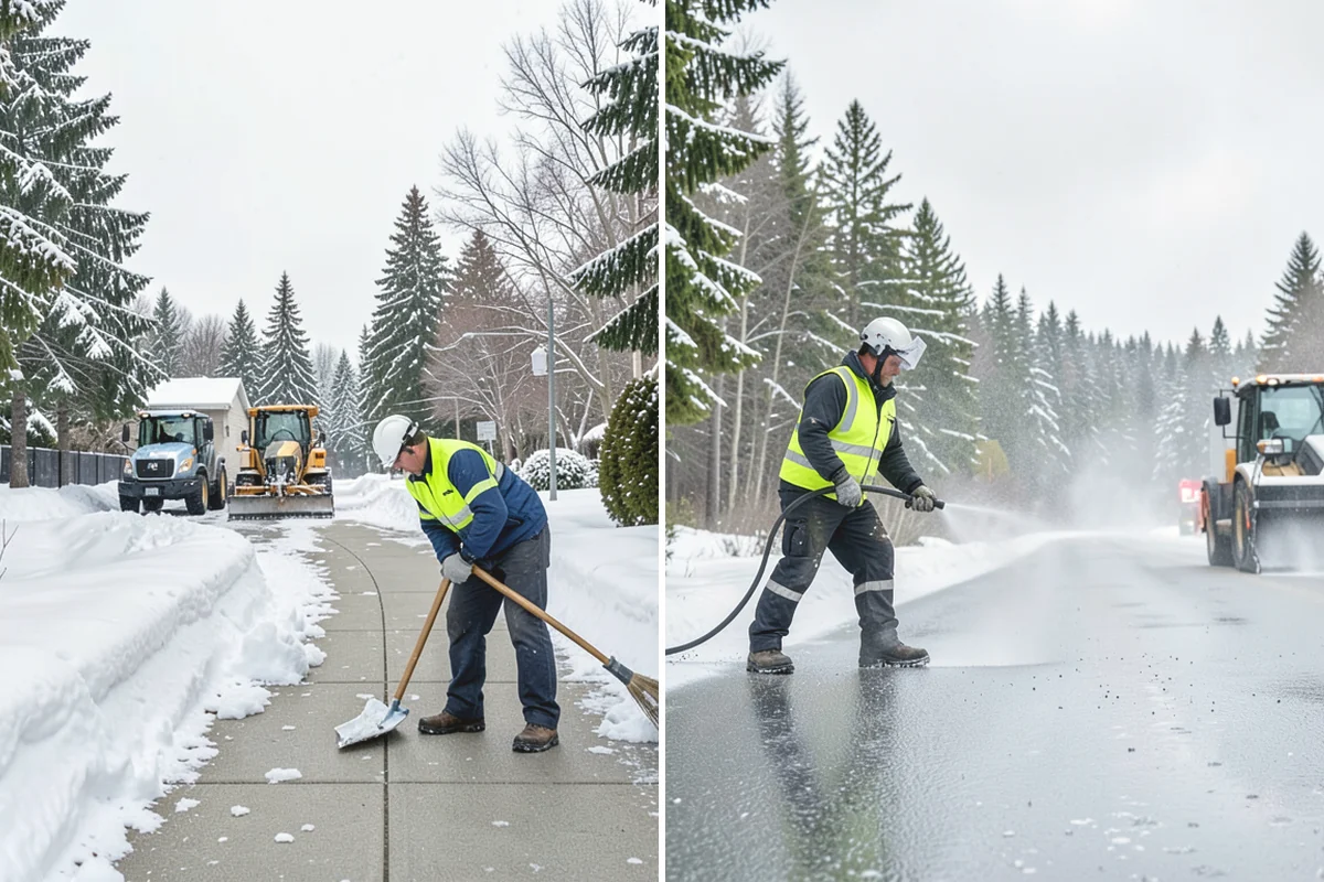 Restaurant Sidewalk Clearing in North Bend, King County, WA - Clear the entrance and waiting area before service opens