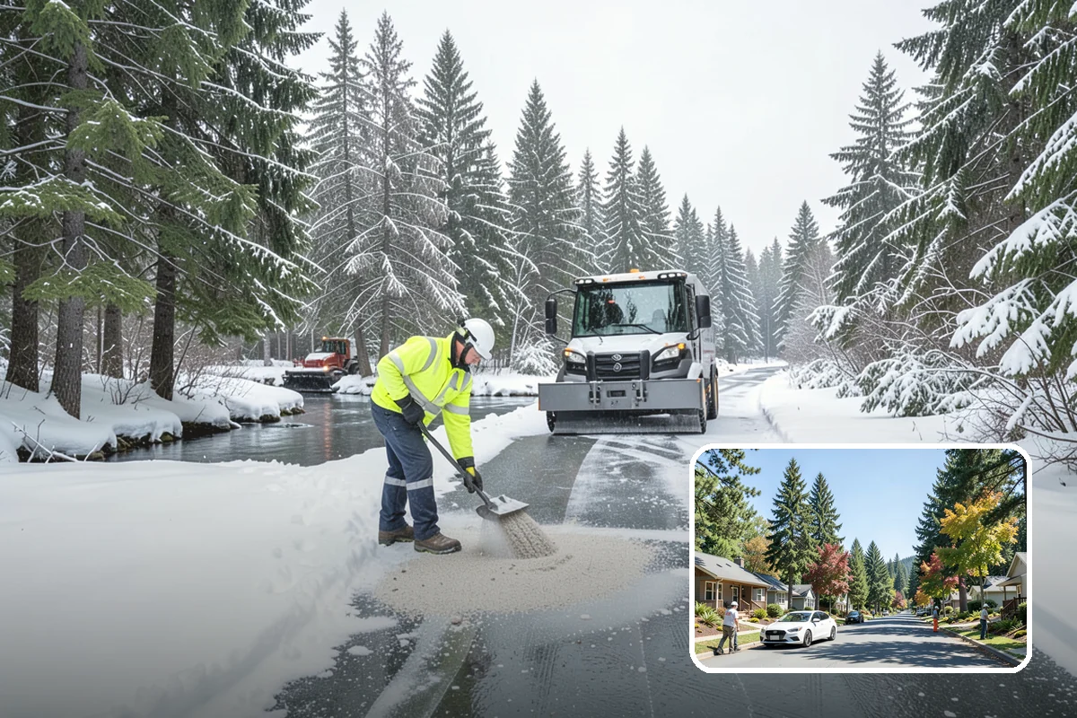 Restaurant Sidewalk Clearing in Orting, Pierce County, WA - Entry and waiting areas kept safe through dinner service