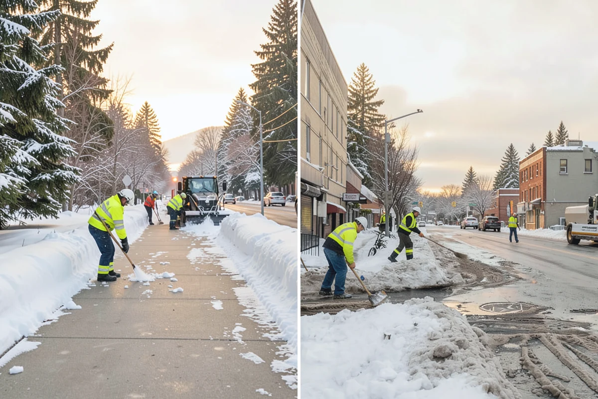 Restaurant Sidewalk Clearing in Roy, Pierce County, WA - Clear the entrance and waiting area before service opens