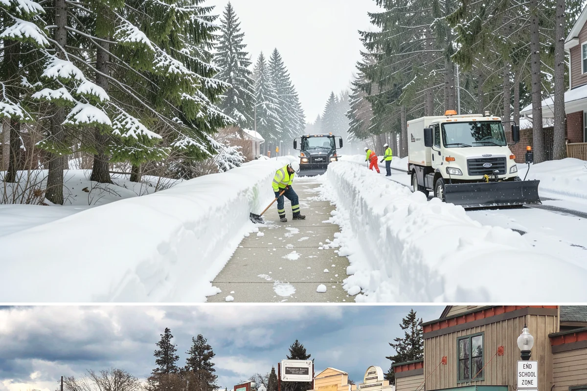 Restaurant Sidewalk Clearing in Roy, Pierce County, WA - Restaurant sidewalk risk peaks from late November through February during evening service, when afternoon melt refreezes at the...