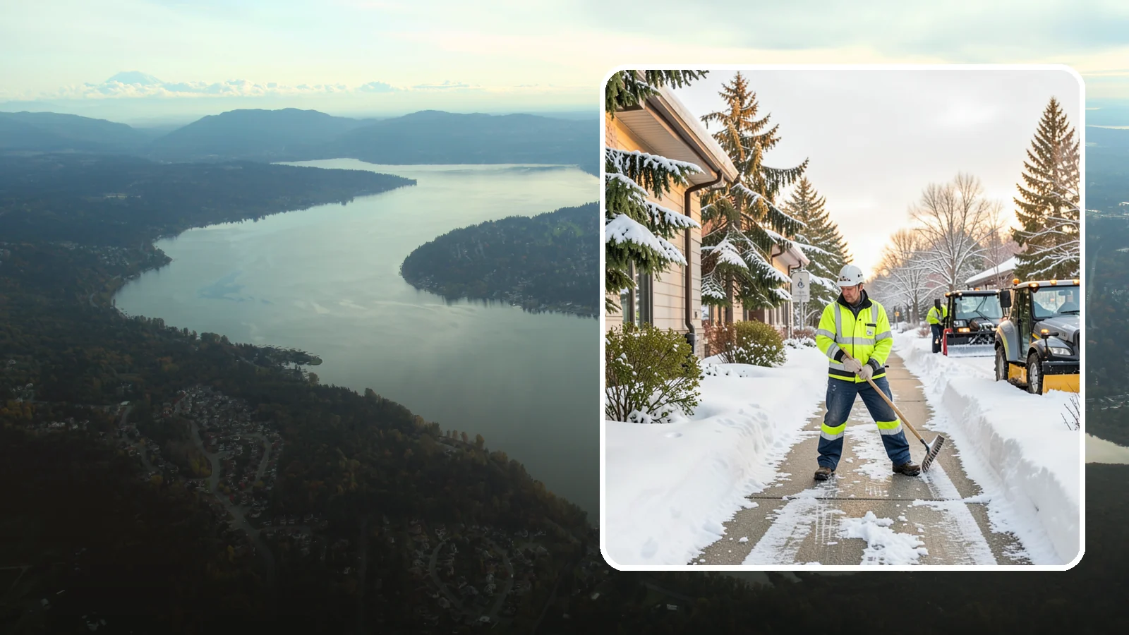 Restaurant Sidewalk Clearing in Sammamish, King County, WA - Patron-entrance sidewalk clearing for Western Washington restaurants, keeping entry walks and waiting areas safe through lunch...