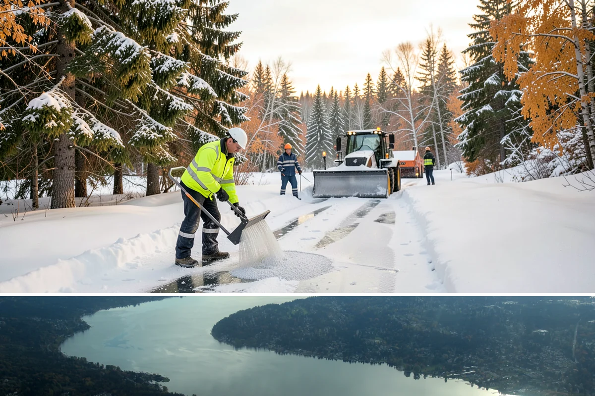Restaurant Sidewalk Clearing in Sammamish, King County, WA - Restaurant sidewalk risk peaks from late November through February during evening service, when afternoon melt refreezes at the...