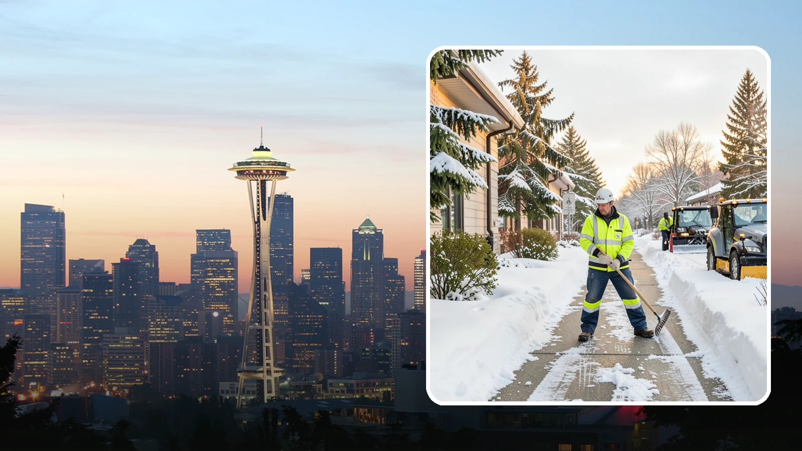 Restaurant Sidewalk Clearing in Seattle, King County, WA - Patron-entrance sidewalk clearing for Western Washington restaurants, keeping entry walks and waiting areas safe through lunch...