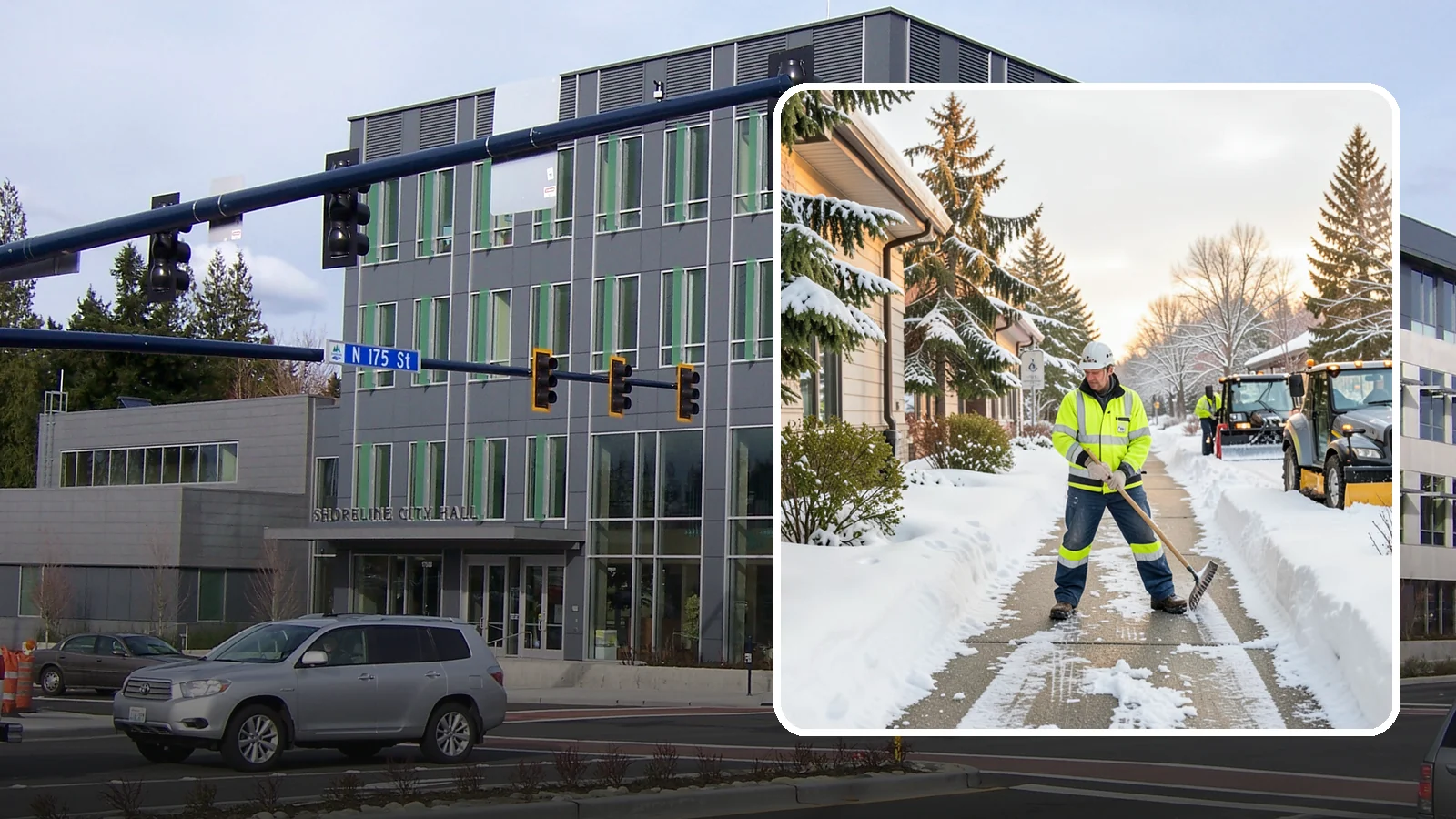 Restaurant Sidewalk Clearing in Shoreline, King County, WA - Patron-entrance sidewalk clearing for Western Washington restaurants, keeping entry walks and waiting areas safe through lunch...