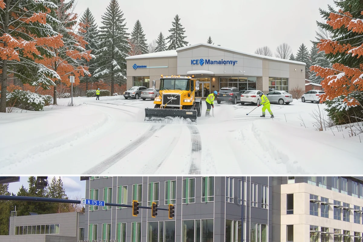 Restaurant Sidewalk Clearing in Shoreline, King County, WA - Restaurant sidewalk risk peaks from late November through February during evening service, when afternoon melt refreezes at the...