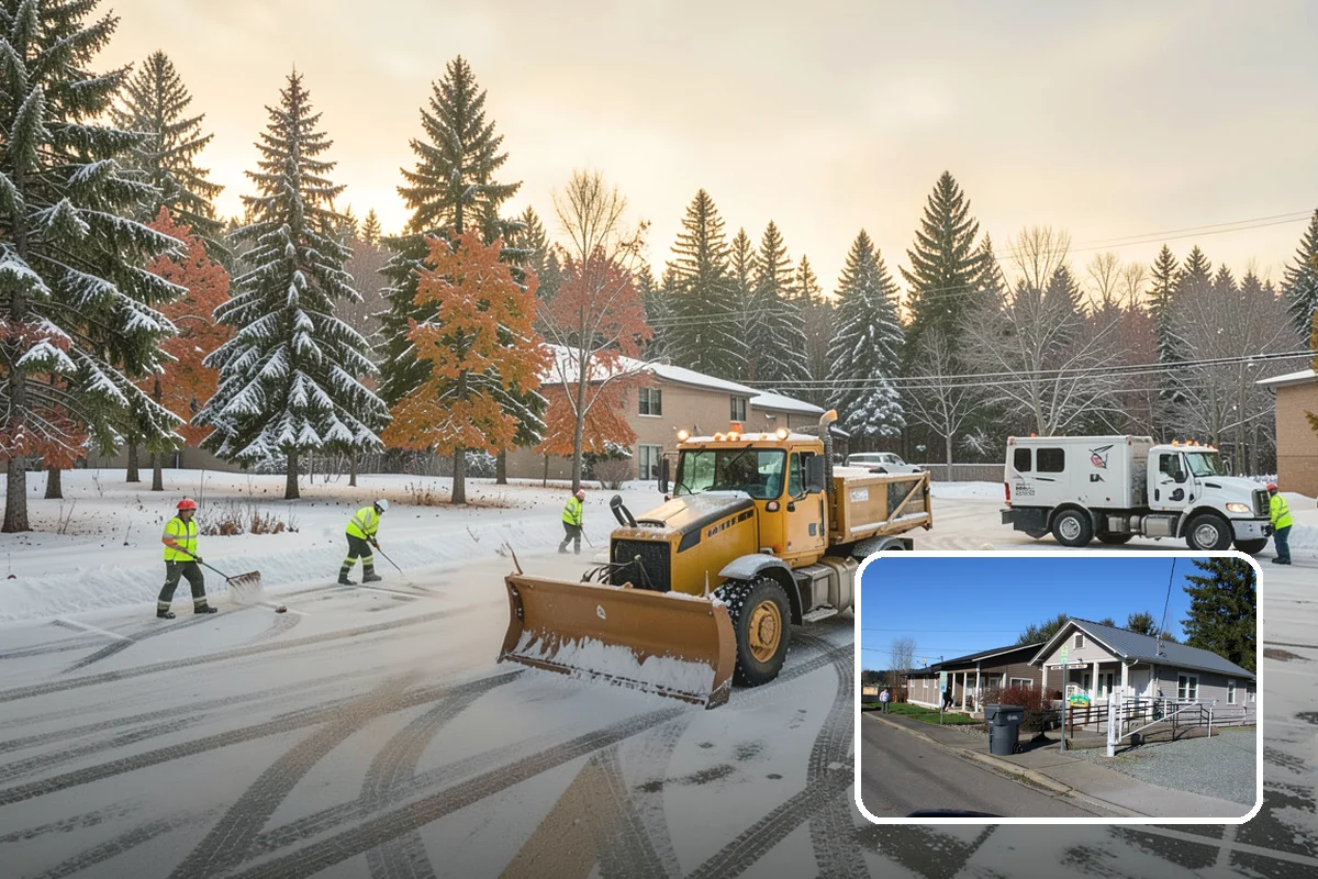 Restaurant Sidewalk Clearing in South Prairie, Pierce County, WA - Entry and waiting areas kept safe through dinner service