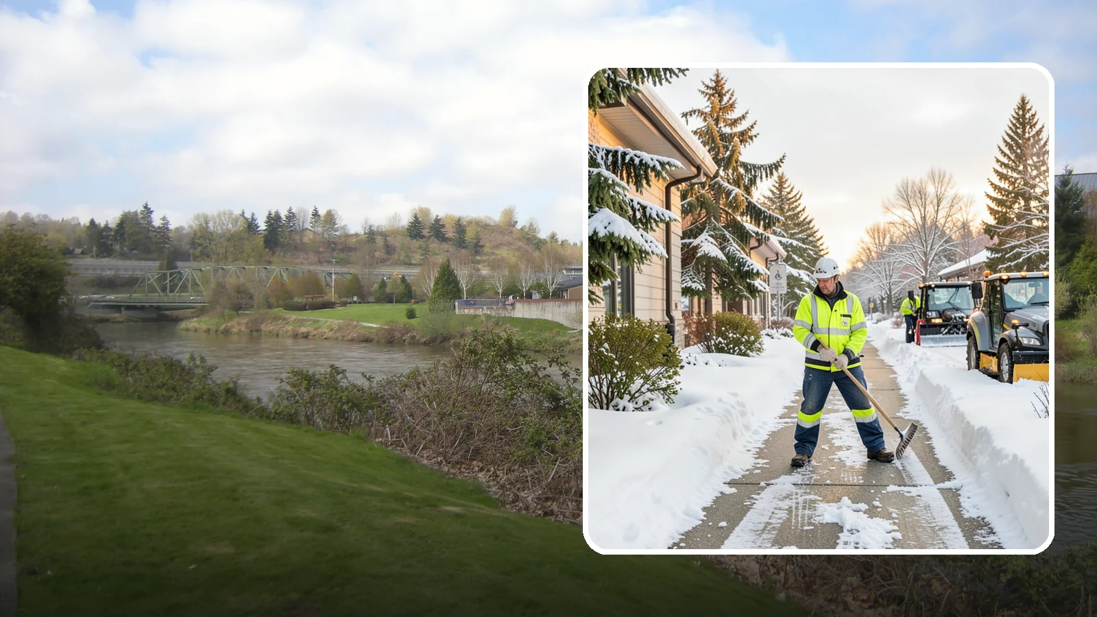 Restaurant Sidewalk Clearing in Tukwila, King County, WA - Patron-entrance sidewalk clearing for Western Washington restaurants, keeping entry walks and waiting areas safe through lunch...