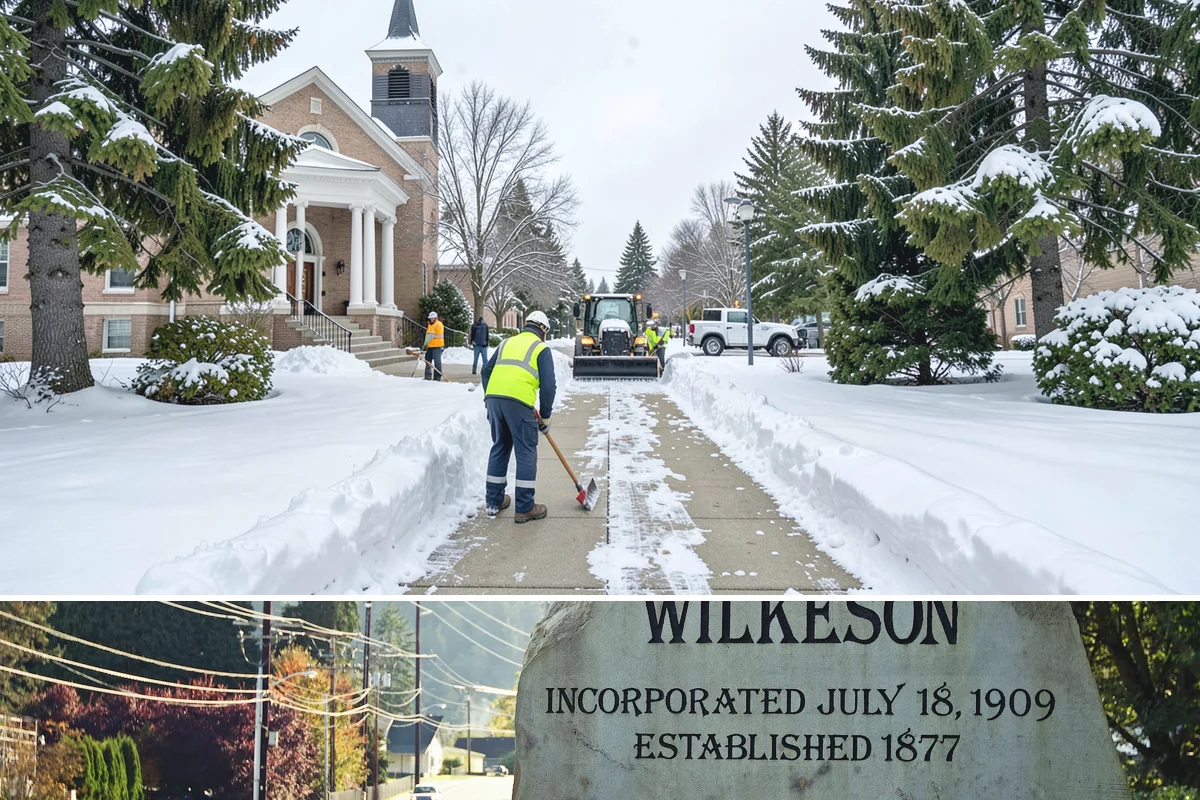 Restaurant Sidewalk Clearing in Wilkeson, Pierce County, WA - Restaurant sidewalk risk peaks from late November through February during evening service, when afternoon melt refreezes at the...