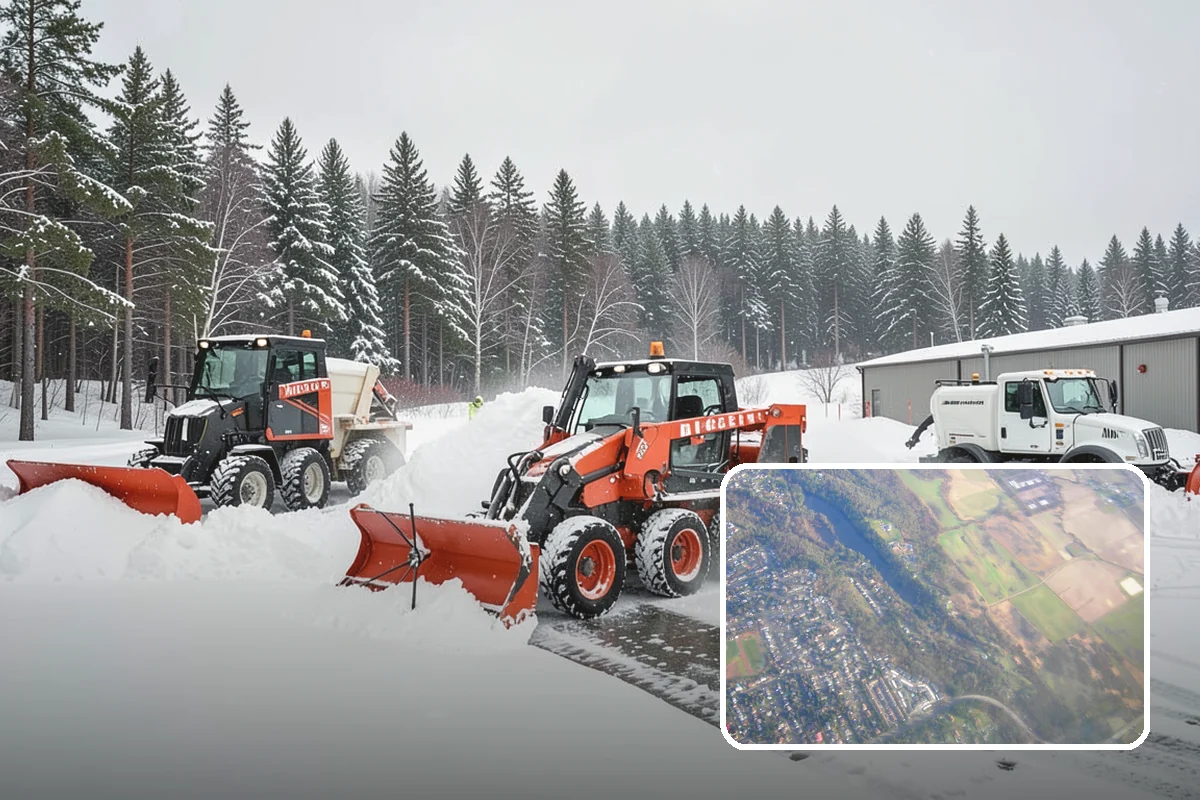 Restaurant Snow Plowing in Algona, King County, WA - Customer lot and delivery lane cleared before service