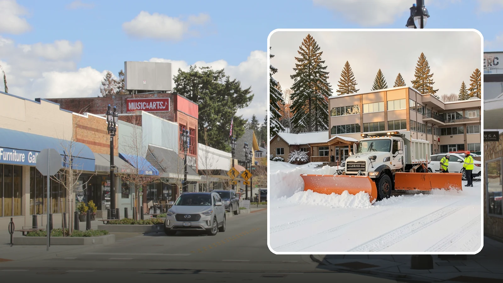 Restaurant Snow Plowing in Bothell, King County, WA - We plow restaurant lots and entrances before service so diners and delivery drivers reach your doors safely.