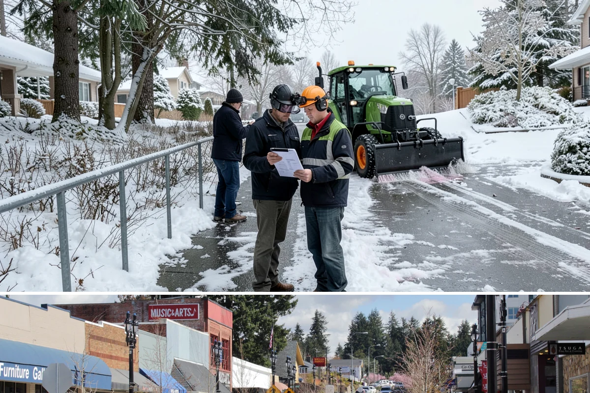 Restaurant Snow Plowing in Bothell, King County, WA - Set up service before the winter dining season so a storm never keeps diners away.
