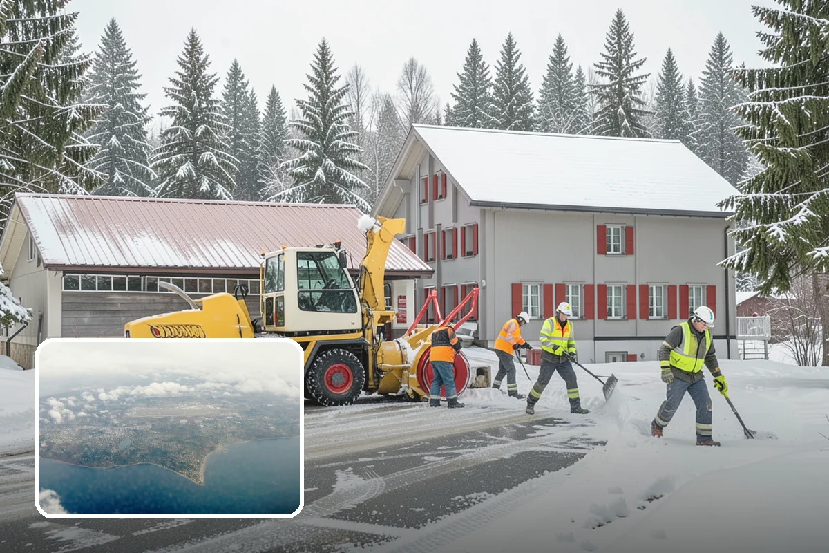 Restaurant Snow Plowing in Burien, King County, WA - Customer lot and delivery lane cleared before service