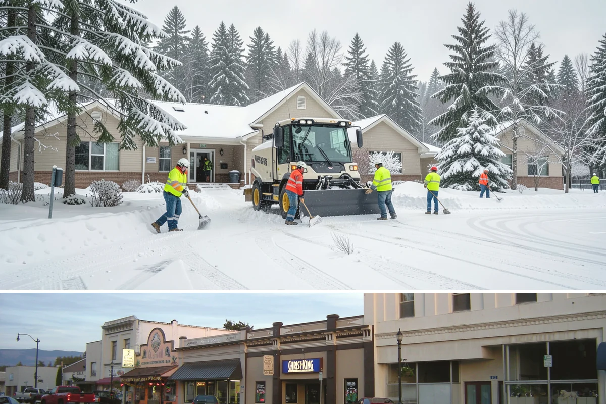 Restaurant Snow Plowing in Burlington, Skagit County, WA - Set up service before the winter dining season so a storm never keeps diners away.