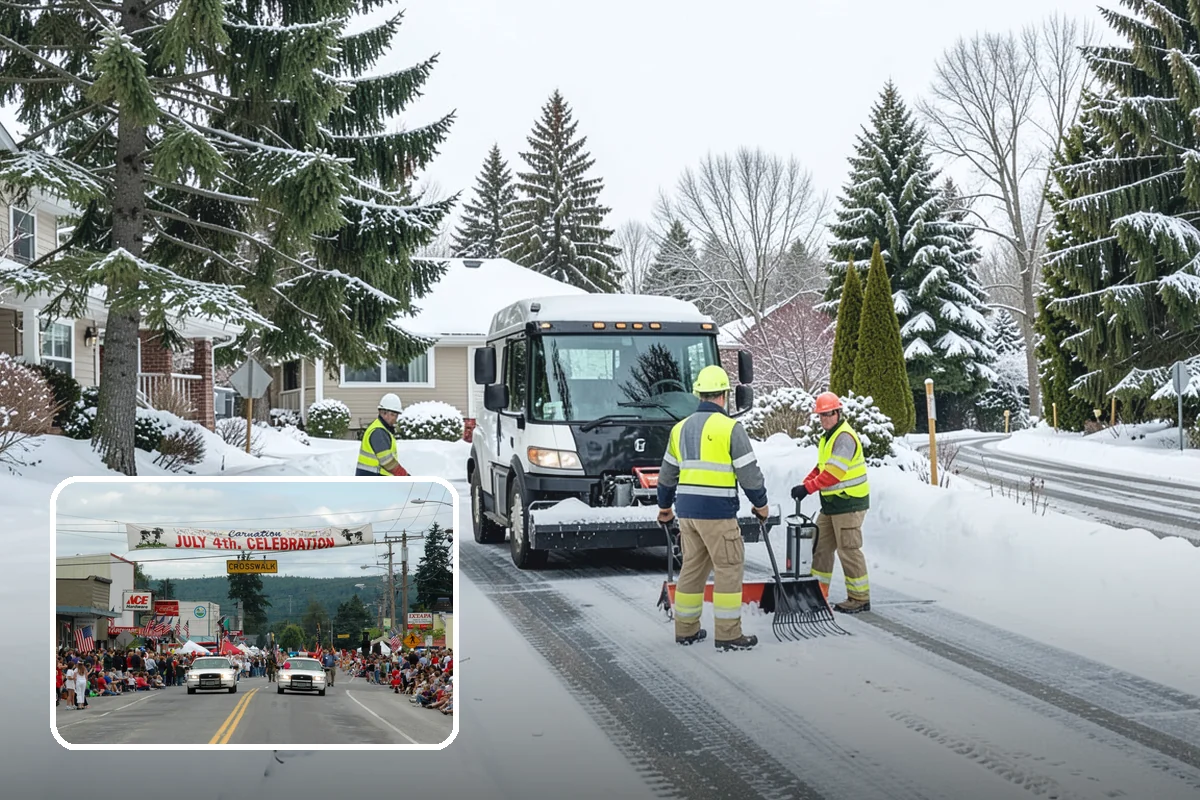 Restaurant Snow Plowing in Carnation, King County, WA - Customer lot and delivery lane cleared before service
