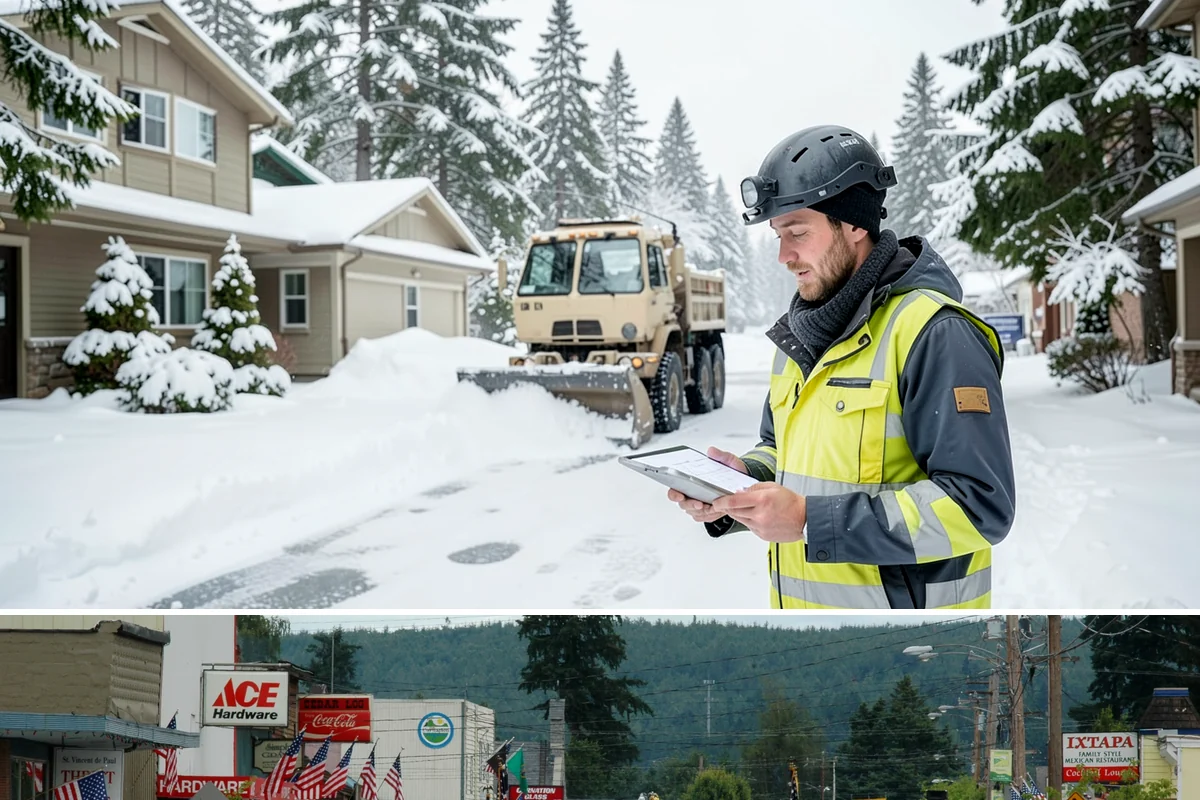Restaurant Snow Plowing in Carnation, King County, WA - Set up service before the winter dining season so a storm never keeps diners away.