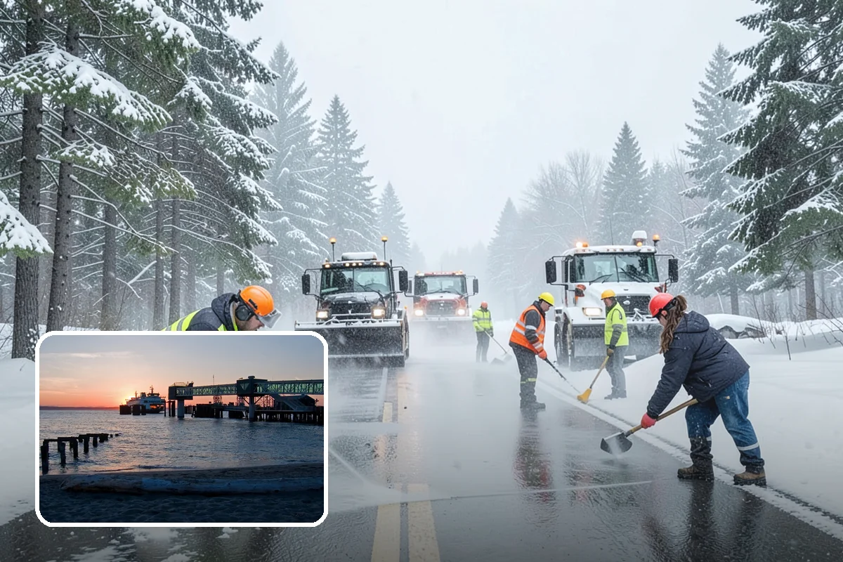 Restaurant Snow Plowing in Edmonds, Snohomish County, WA - Customer lot and delivery lane cleared before service