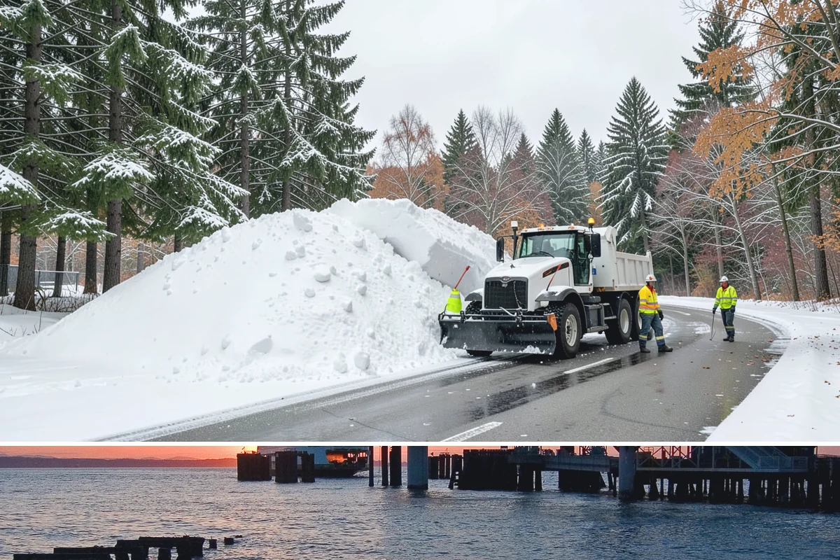 Restaurant Snow Plowing in Edmonds, Snohomish County, WA - Set up service before the winter dining season so a storm never keeps diners away.